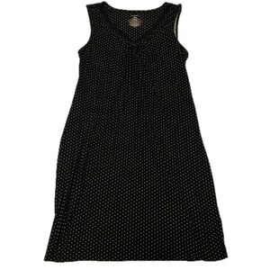 George Women’s Small Black & White Polka Dot Nightgown with Lace Detail